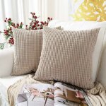 Coussin et housse de coussin lot de 2 housses de coussin d�coratives en velours c�tel� doux granules ...