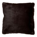 Paris prix - coussin imitation fourrure 'cutie' 45x45cm marron fonc�