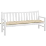 Coussin matelas assise dossier pour banc de balancelle jardin grand confort en tissu 180x50x7 cm beige ...