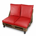 Coussin multi - usage sol ou dossier ou sige pour palette extrieur rouge happers 60x60 rouge