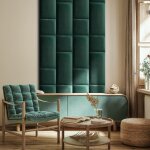 Decoon - coussin mural velours vert sapin - 60 x 30