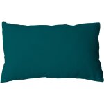 Coussin non déhoussable en coton uni vert emeraude 30x50 cm Coussin non déhoussable en coton uni vert emeraude 30x50 cm