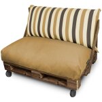 Happers - coussin pour palette toldotex moutarde set: sige 120x80x20 (uni) + dossier 120x45x25 (ray) ...