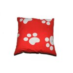Coussin ''pattes rouges'' 40 x 40 cm