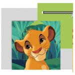 Coussin en peluche avec poche simba - le roi lion disney 35x35 cm