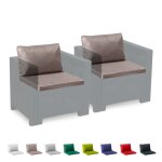 Coussins de rechange imperm�ables salon de jardin rotin bica grand soleil set 2 places - marron