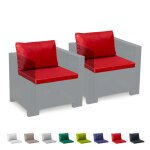 Coussins de rechange imperm�ables salon de jardin rotin bica grand soleil set 2 places - rouge