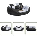 Coussin r�versible lavable pour chien gris et noir 85x70x20 cm