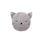 Coussin rond fourrure chat gris atmosphera