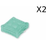 Coussin de sol lot de 2 - 40 x 40 cm vert mint