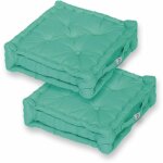 Coussin de sol lot de 2 - 50 x 50 cm bleu caraibes