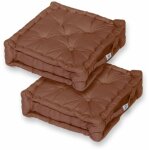 Coussin de sol lot de 2 - 50 x 50 cm rouille