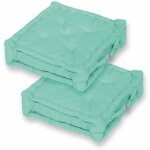 Coussin de sol lot de 2 - 50 x 50 cm vert mint