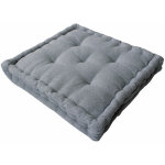 Coussin de sol 40x40x8 cm dune coton recycl coloris gris clair