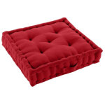 Coussin de sol 50 x 50 x 10 cm coton / polyester recycle grs twily rouge