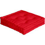 La maison d'amelie - coussin de sol 50 x 50 x 10 cm swimcool 100% coton coloris rouge