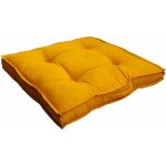 Coussin de sol 50 x 50 x 6 cm lola 100% coton coloris moutarde