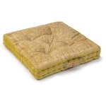Coussin de sol coussin assise diverses couleurs int�rieur rond yoga m�ditation 50x50x8cm, ocre 2 - paco ...