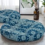 Coussin de sol de m�ditation turquoise, carr� boh�me mandala coton lin coussin de style indien oreiller ...