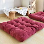 Coussin de sol, coussin de siège carré capitonné épaissir le coussin de méditation en velours côtelé ... Coussin de sol, coussin de siège carré capitonné épaissir le coussin de méditation en velours côtelé ...