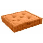 Coussin de sol uni en pur coton bleu canard 50x50x10 cm