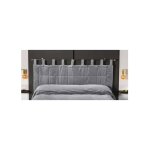 Tte de lit matelasse  brides gris - 70x160cm - gris