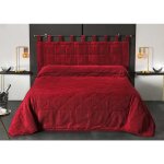 T�te de lit matelass�e � brides rouge - 70x160cm - rouge