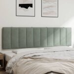 Coussin de t�te de lit gris clair 180 cm velours vidaxl