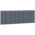 Coussin de t�te de lit gris fonc� 120 cm velours vidaxl