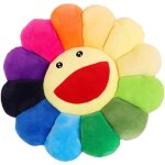 Mowze - coussin de tournesol en peluche, coussin de sol pour le visage souriant, jouet en peluche de ...
