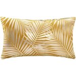 Coussin en velours jaune moutarde tress 30x50cm atmosphera crateur d'intrieur