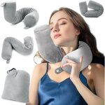 Coussin de voyage, oreiller cervical memoire forme, peut �tre pli� arbitrairement dormir sur le c�t�, ...