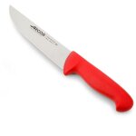 Couteau de boucherie arcos couleur - prof 291622 en acier inoxydable nitrum et mango polypropylne rouge ...