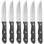 Couteau � steak en inox, lame large, longueur 250 mm, lot de 6 pi�ces. hendi 781456