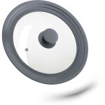 Couvercle pour casseroles, en verre avec rebord d�grad� en silicone, casseroles et po�les, gris - relaxdays ...