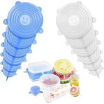Couvercles extensibles en silicone, couvercle de bol alimentaire durable de diff�rentes tailles, (bleu ...