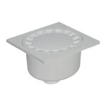 Couvercle de trou d'homme siphonn� en pvc antishock abs 150x150mm avec grille 150x150mm h93mm avec drain ...