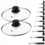 Couvercle en verre 18cm r�sistant � la chaleur universel 2 pcs - kadax