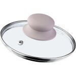 Couvercle en verre avec poign�e en silicone et anneau de ventilation, accessoire de cuisine pour po�les, ...