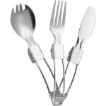 Couvert camping pliable - couteau fourchette cuill�re - set couverts en titane avec crochet - camping ...
