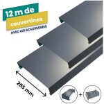 Couvertines 12m aluhome 6 couvertines 8 / 10e - 5 �clisses 13 pattes de fixations - largeur 283 mm - ...