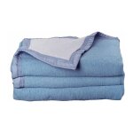 Couverture 100% pure laine vierge double face 'volta' 500 gr / m� toison d'or volta myosotis ciel - 220 ...