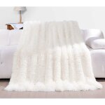 Couverture 160x200 cm, plaid polaire super douce et duveteux, fausse fourrure haute qualit, couvre - ...