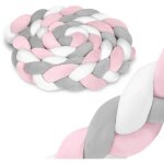 Couverture de berceau ricokids 3m - rose et gris