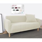 Couverture de canap� extensible ath�nes universelle blanc lait bielastique 1 place cm. 80 - 100