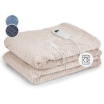 Klarstein couverture chauffante 2 places lectrique xxl 200x180 cm, 2 personnes, plaid chauffant et lavable ...