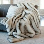 Couverture luxueuse en fausse fourrure 60x150 cm couverture en imitation renard couverture en fausse ...