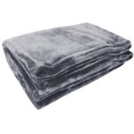 Couverture microflanelle 180x220 cm gris
