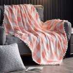 Memkey - couverture en molleton avec frange � pompons, jet� en flanelle � carreaux rouge et noir � carreaux ...