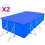 Couvertures de piscine 2 pcs pe rectangulaire 90 g / m² 540x270cm Couvertures de piscine 2 pcs pe rectangulaire 90 g / m² 540x270cm